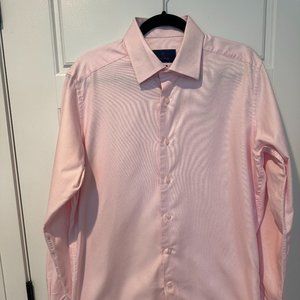 David Donahue Dress Shirt 16 1/2 36/37 Pink Dress Shirt